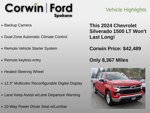 Used 2024 Chevrolet Silverado 1500 LT w/ Convenience Package II AWD/4WD image 6