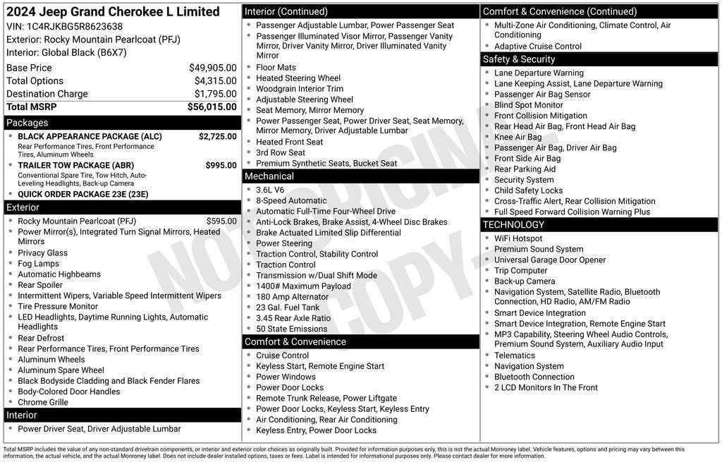 Certified 2024 Jeep Grand Cherokee L Limited w/ Black Appearance Package AWD/4WD image 4