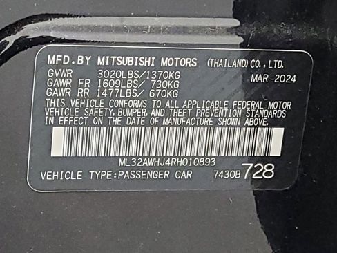 Used 2024 Mitsubishi Mirage SE FWD image 33