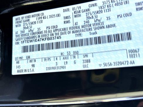 Used 2019 Ford F150 Platinum w/ Equipment Group 701A Luxury image 25