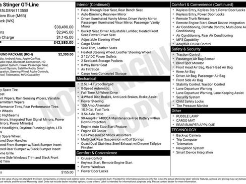 Used 2022 Kia Stinger GT-Line w/ Sun & Sound Package image 6