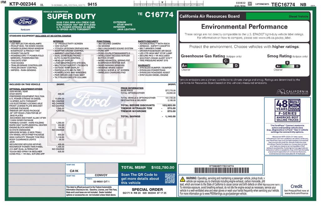 Used 2026 Ford F250 King Ranch w/ Tremor Off-Road Package AWD/4WD image 59