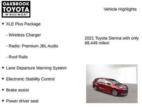 Used 2021 Toyota Sienna XLE w/ XLE Plus Package FWD image 6