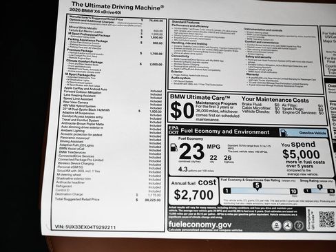 New 2026 BMW X6 xDrive40i w/ Climate Comfort Package image 40