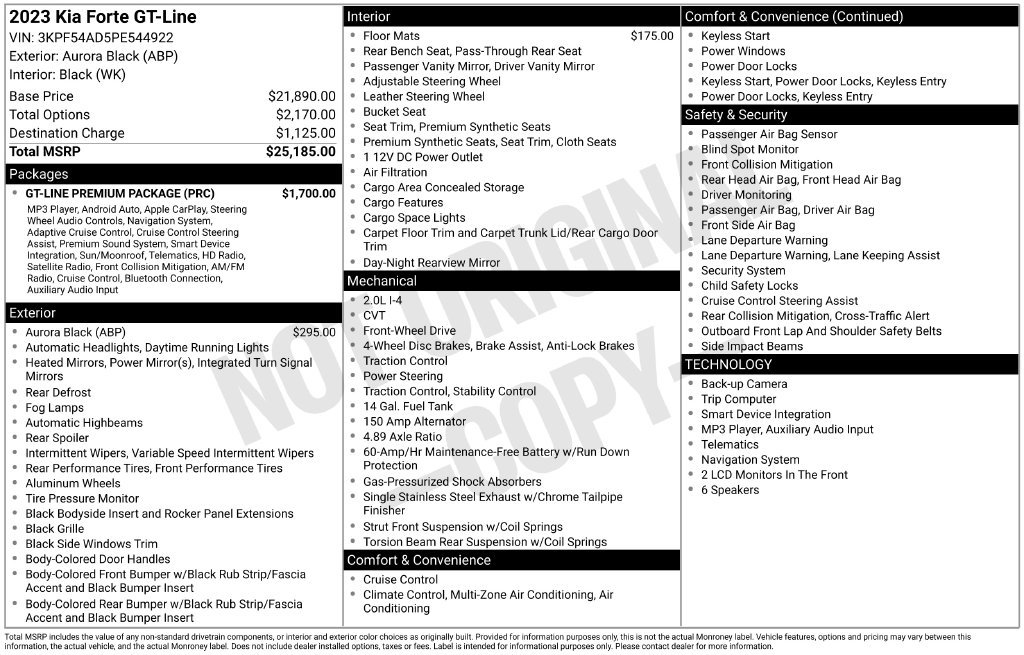 Used 2023 Kia Forte GT-Line w/ GT-Line Premium Package FWD image 28