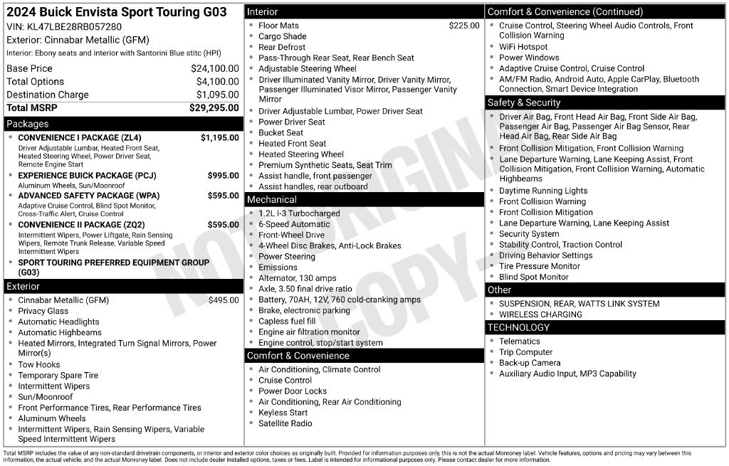 Used 2024 Buick Envista Sport Touring w/ Convenience I Package FWD image 31