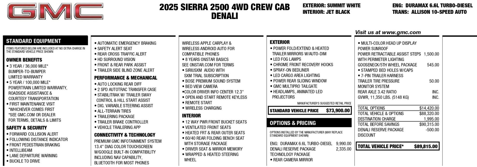 Used 2025 GMC Sierra 2500 Denali w/ Denali Reserve Package AWD/4WD image 2