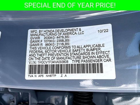 Certified 2022 Honda Accord Sport image 19