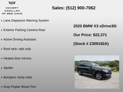 Used 2020 BMW X3 xDrive30i w/ Driving Assistance Package AWD/4WD image 18