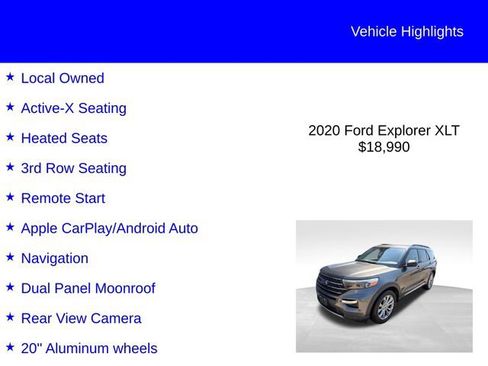 Used 2020 Ford Explorer XLT w/ Equipment Group 202A RWD image 2