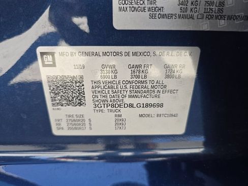 Certified 2020 GMC Sierra 1500 SLT w/ SLT Premium Plus Package RWD image 31