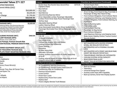Used 2022 Chevrolet Tahoe Z71 w/ Luxury Package AWD/4WD image 53