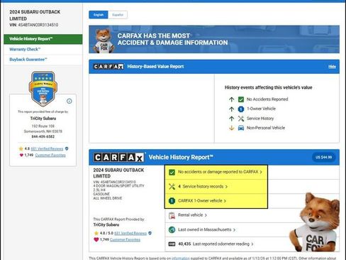 Used 2024 Subaru Outback Limited image 12