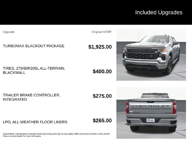 Used 2026 Chevrolet Silverado 1500 Custom w/ Turbomax Blackout Package AWD/4WD image 9