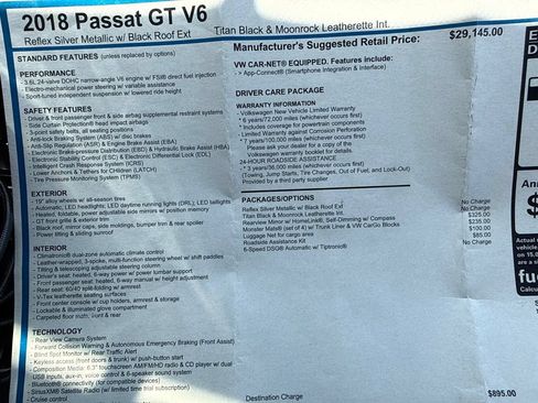 Used 2018 Volkswagen Passat 3.6 FWD image 8
