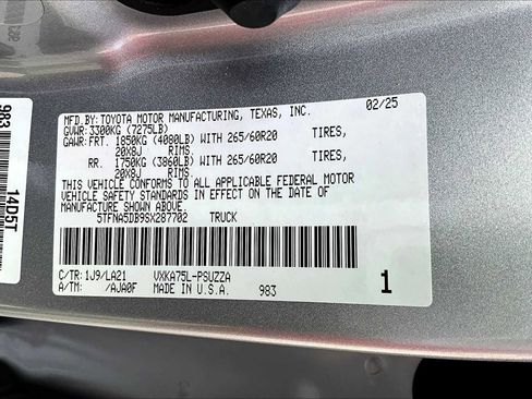 New 2025 Toyota Tundra Platinum image 18