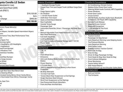 Used 2019 Toyota Corolla LE image 4