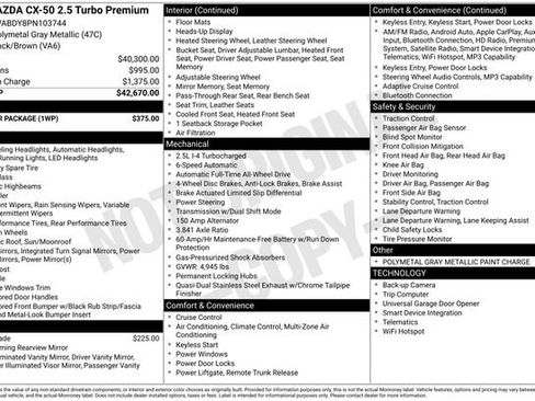 Used 2023 MAZDA CX-50 AWD 2.5 Turbo w/ Weather Package image 15