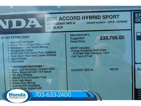 New 2026 Honda Accord Hybrid Sport-L image 37