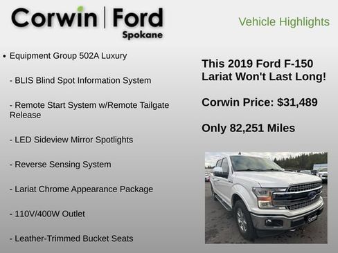 Used 2019 Ford F150 Lariat w/ Equipment Group 502A Luxury image 6
