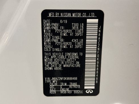 Used 2019 INFINITI QX80 Luxe w/ Cargo Package RWD image 27