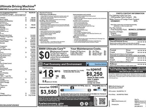Used 2025 BMW M3 Competition w/ M Carbon Exterior Package image 45