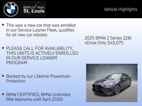 Certified 2025 BMW 228i xDrive w/ Premium Package image 8