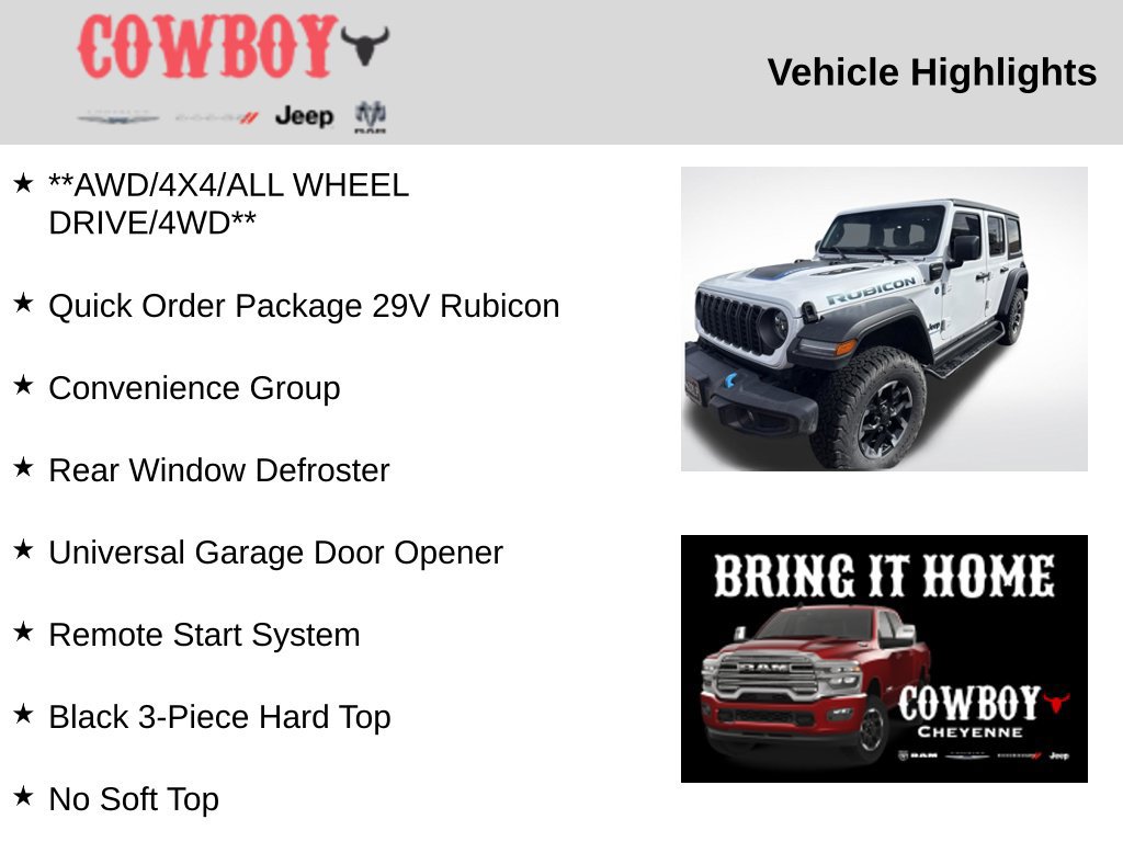 Used 2024 Jeep Wrangler Unlimited Rubicon 4xe w/ Convenience Group AWD/4WD image 2