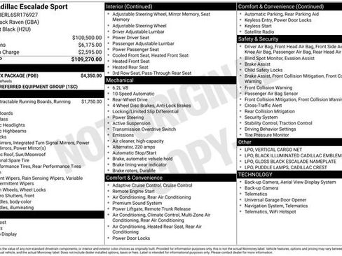 Certified 2025 Cadillac Escalade Sport w/ LPO, ONYX Package RWD image 7