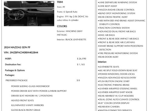Used 2024 MAZDA MAZDA3 s FWD image 51