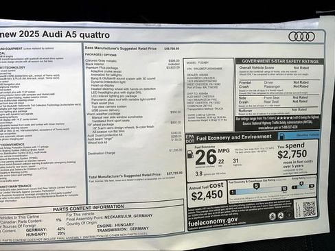 New 2025 Audi A5 2.0T Premium Plus image 18