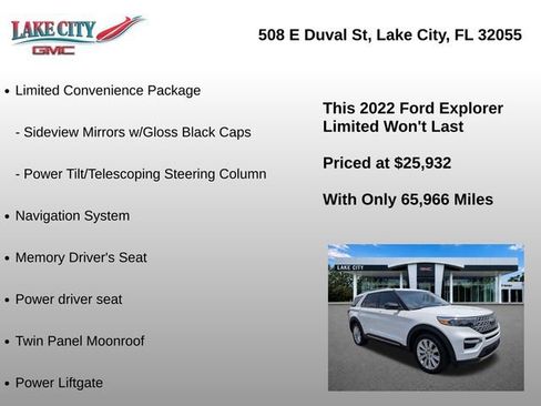 Used 2022 Ford Explorer Limited w/ Equipment Group 301A RWD image 15