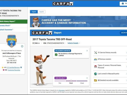 Used 2017 Toyota Tacoma TRD Off-Road w/ Tow Package (A/T) image 13