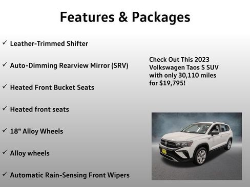 Used 2023 Volkswagen Taos S w/ IQ Drive S Package AWD/4WD image 8
