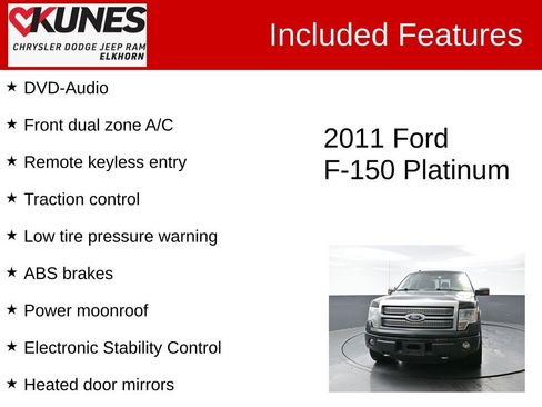 Used 2011 Ford F150 Platinum w/ Max Trailer Tow Pkg image 3