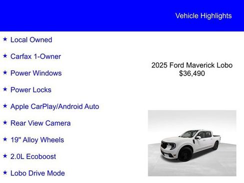 Certified 2025 Ford Maverick Lobo AWD/4WD image 3