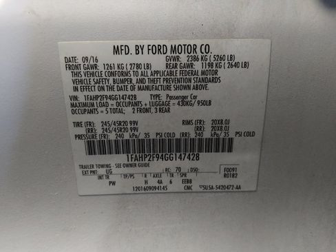 Used 2016 Ford Taurus Limited w/ Equipment Group 301A image 33