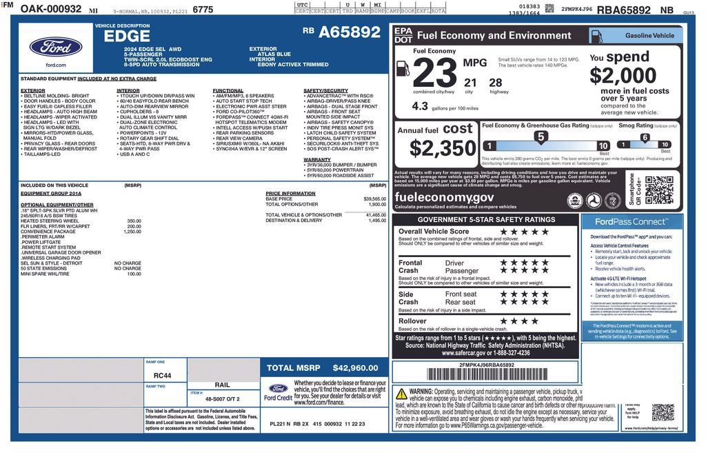 Certified 2024 Ford Edge SEL w/ Convenience Package AWD/4WD image 50