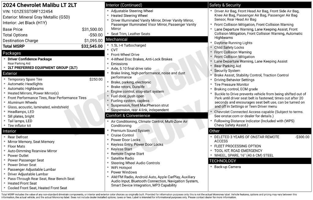 Used 2024 Chevrolet Malibu LT FWD image 19