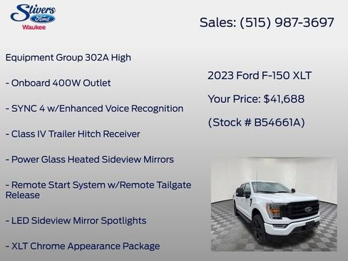 Used 2023 Ford F150 XLT w/ Equipment Group 302A High image 7