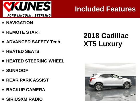 Used 2018 Cadillac XT5 Luxury w/ Driver Awareness Package AWD/4WD image 2