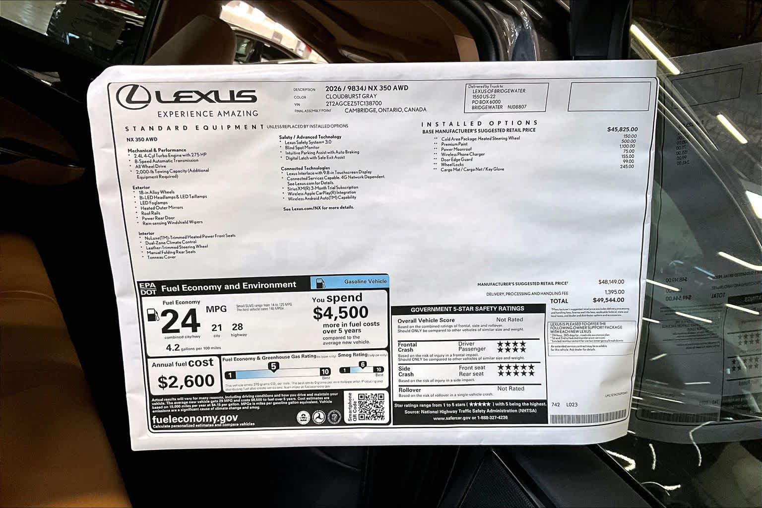 New 2026 Lexus NX 350 AWD w/ Accessory Package (Z1) image 14
