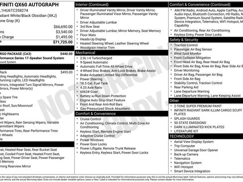 New 2026 INFINITI QX60 Autograph w/ Dark Cargo Package AWD/4WD image 10