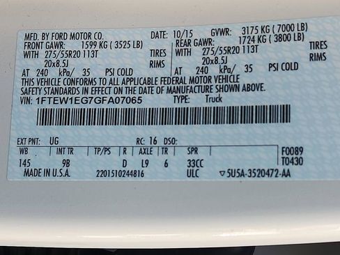 Used 2016 Ford F150 Platinum w/ Equipment Group 701A Luxury image 34