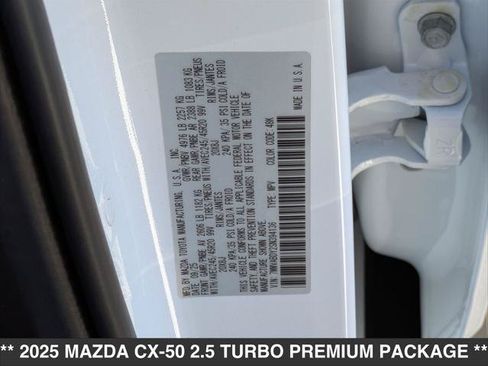 Used 2025 MAZDA CX-50 AWD 2.5 Turbo w/ Premium Pkg image 14