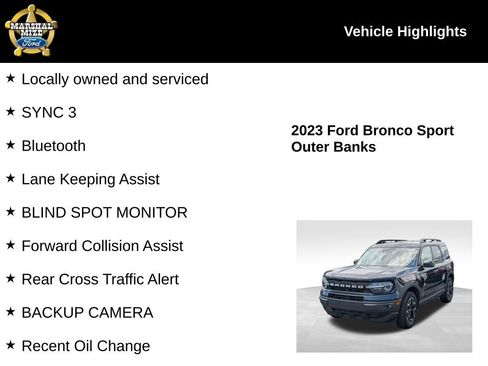 Used 2023 Ford Bronco Sport Outer Banks AWD/4WD image 2