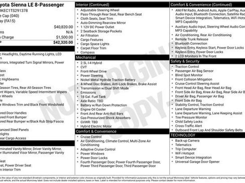 Used 2026 Toyota Sienna LE FWD image 7