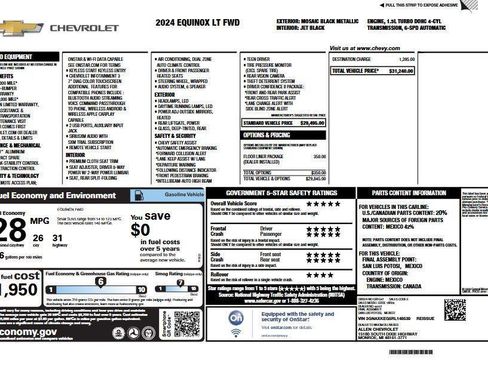 Used 2024 Chevrolet Equinox LT w/ LPO, Floor Liner Package FWD image 5
