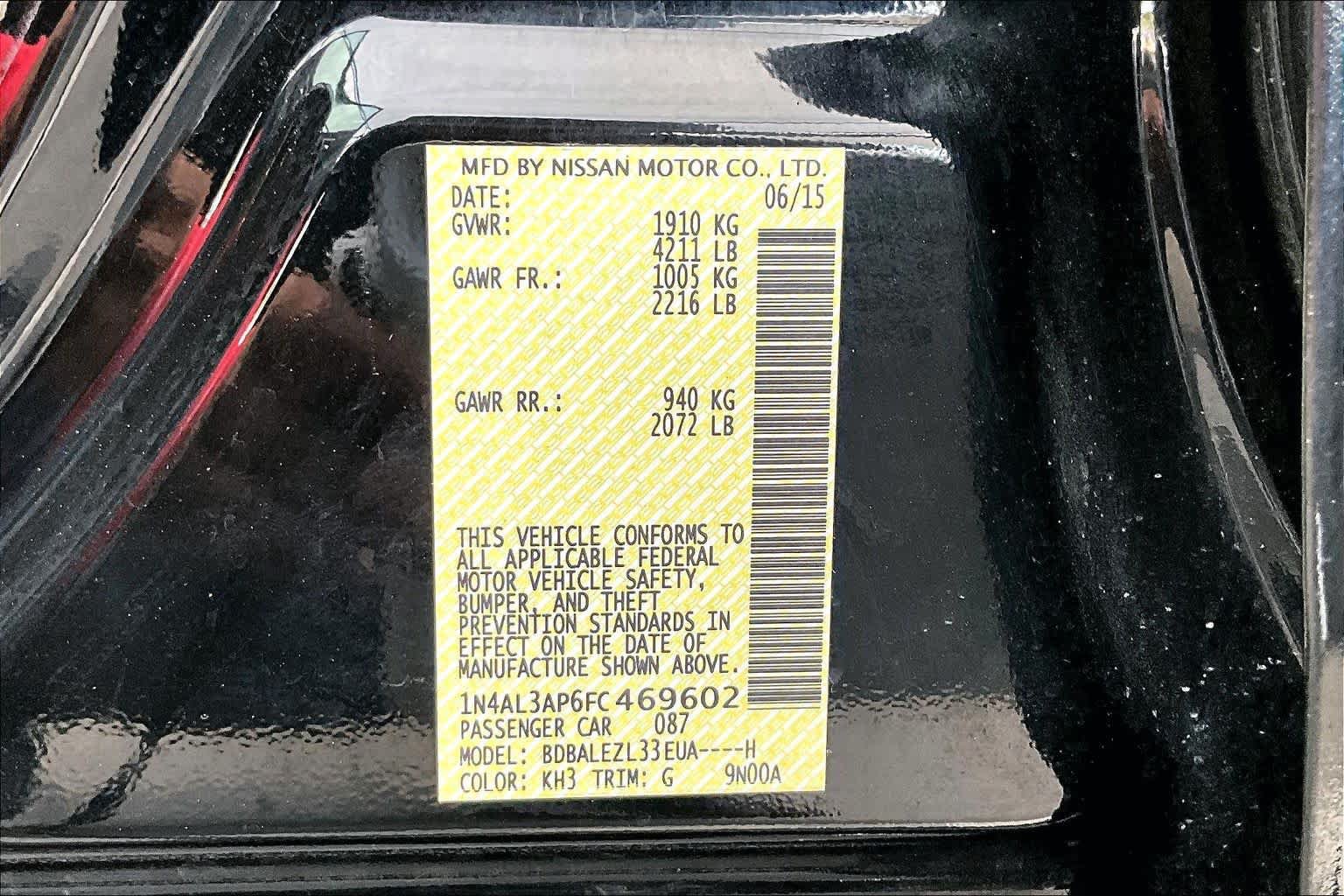 Used 2015 Nissan Altima 2.5 S w/ Power Driver Seat Package FWD image 33