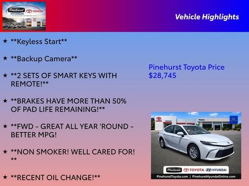 Used 2025 Toyota Camry LE w/ Convenience Package FWD image 26